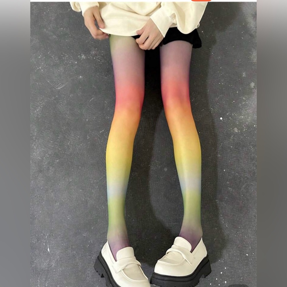 NIP Vibrant ombre colorful tights. One size. 🩷🧡💜💚💚 - Picture 3 of 5